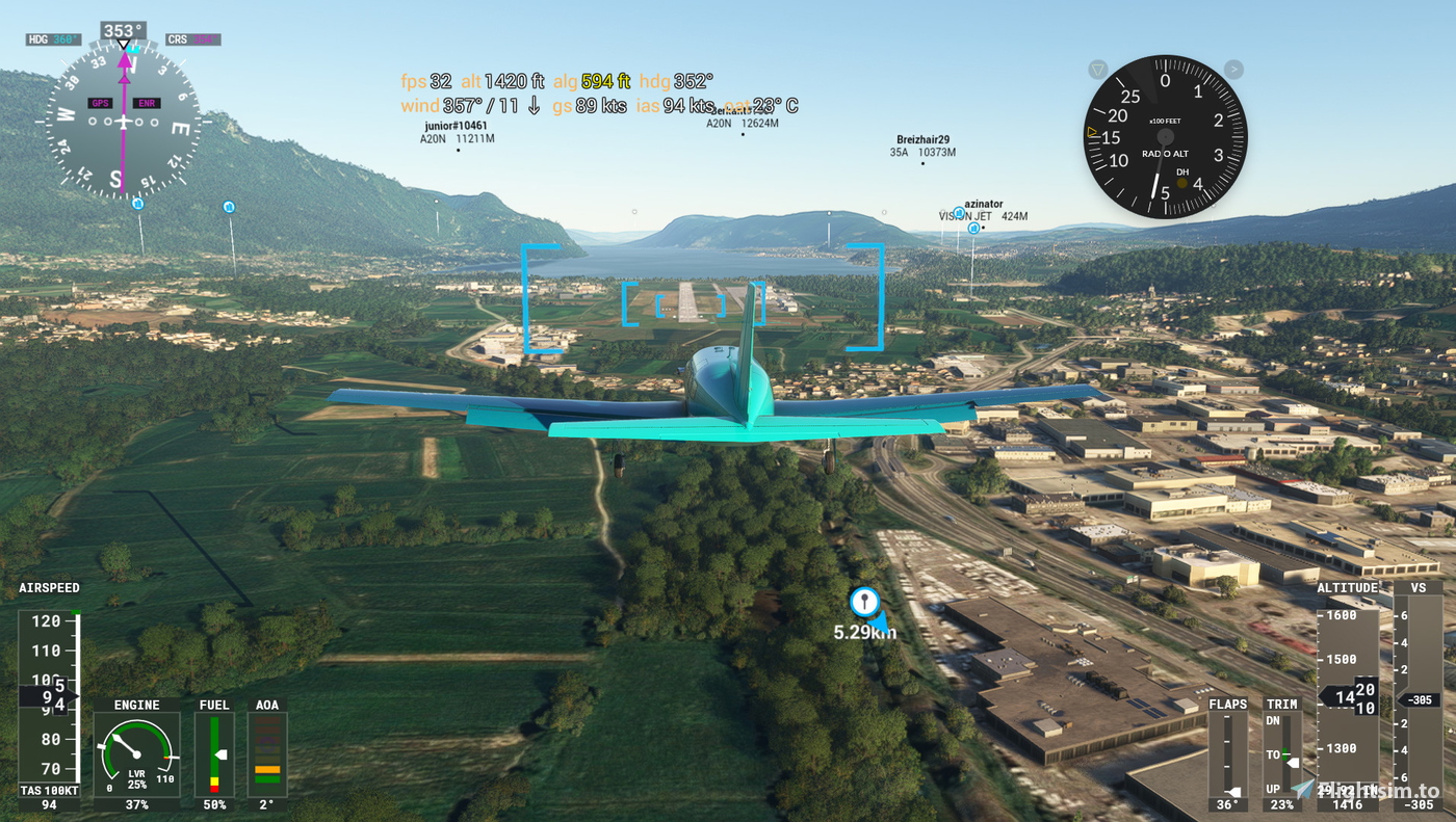 Flightplan from Montpellier (LFMT) to Aix-Les-Bains (LFLB) 对于 Microsoft ...