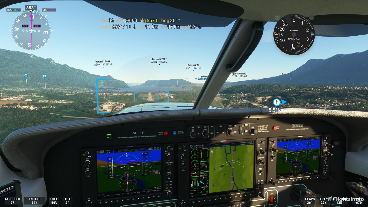 Flightplan from Montpellier (LFMT) to Aix-Les-Bains (LFLB) 对于 Microsoft ...