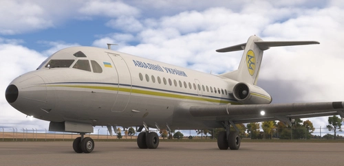 Fokker F28-1000 Air Ukraine livery UR-40393 (Fictional)