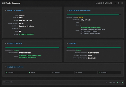 Ramp Status Monitor - GSX Ground Ops Dashboard