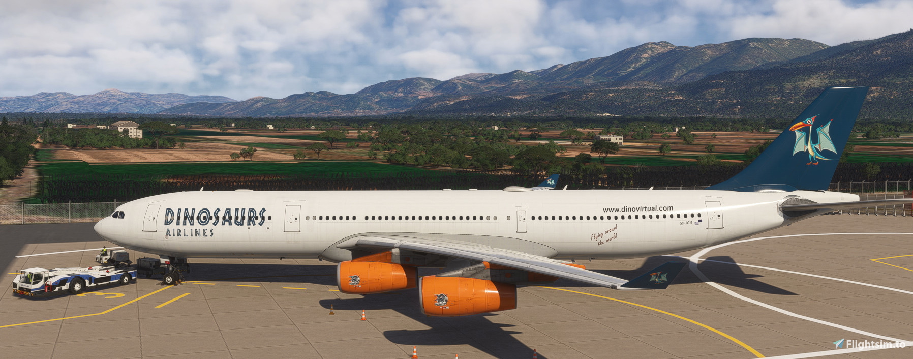 inibuilds A340-300 Dinosaur Airlines (Fictional) | (4K) - MSFS Add-on ...
