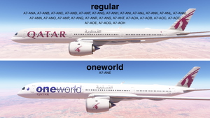 iniBuilds A350-1000 w/ cabin Qatar Airways complete fleet (regular + oneworld) [8K][4K] thumbnail 6