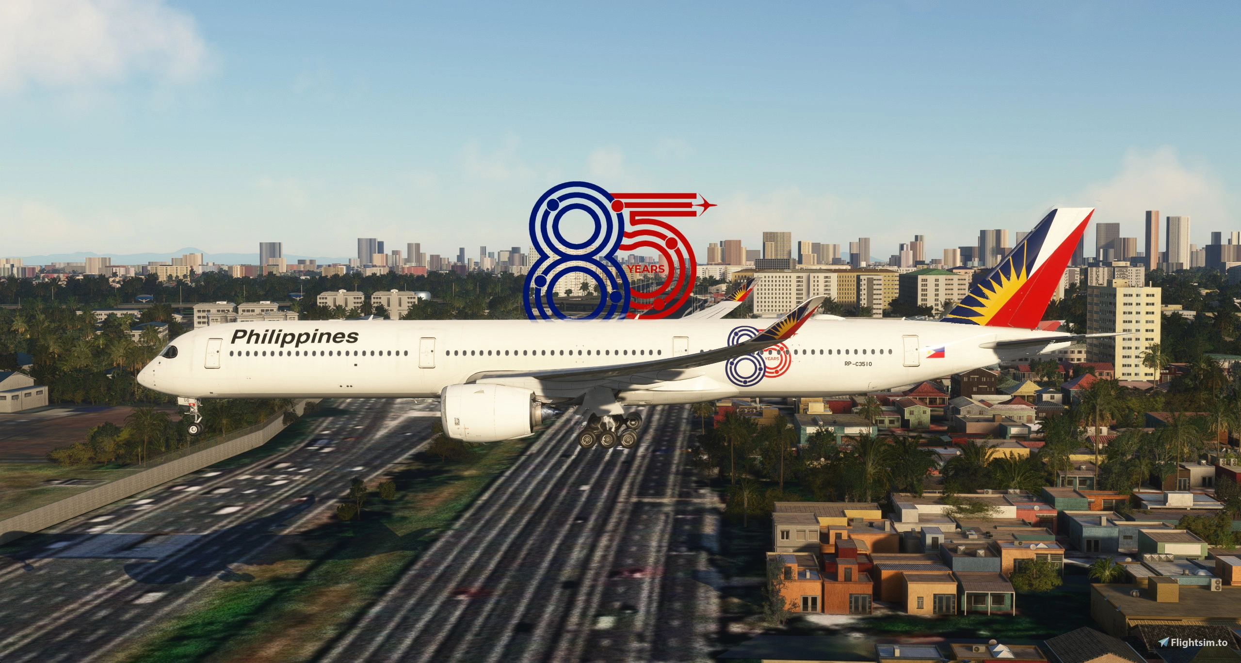 inibuilds Airbus A350-1000 Philippine Airlines 85 Years Anniversary RP-C3510 - Image 1