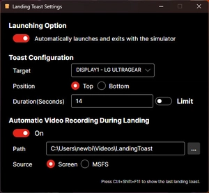 Landing Toast - Show Landing Rate to Simulator Screen thumbnail 3