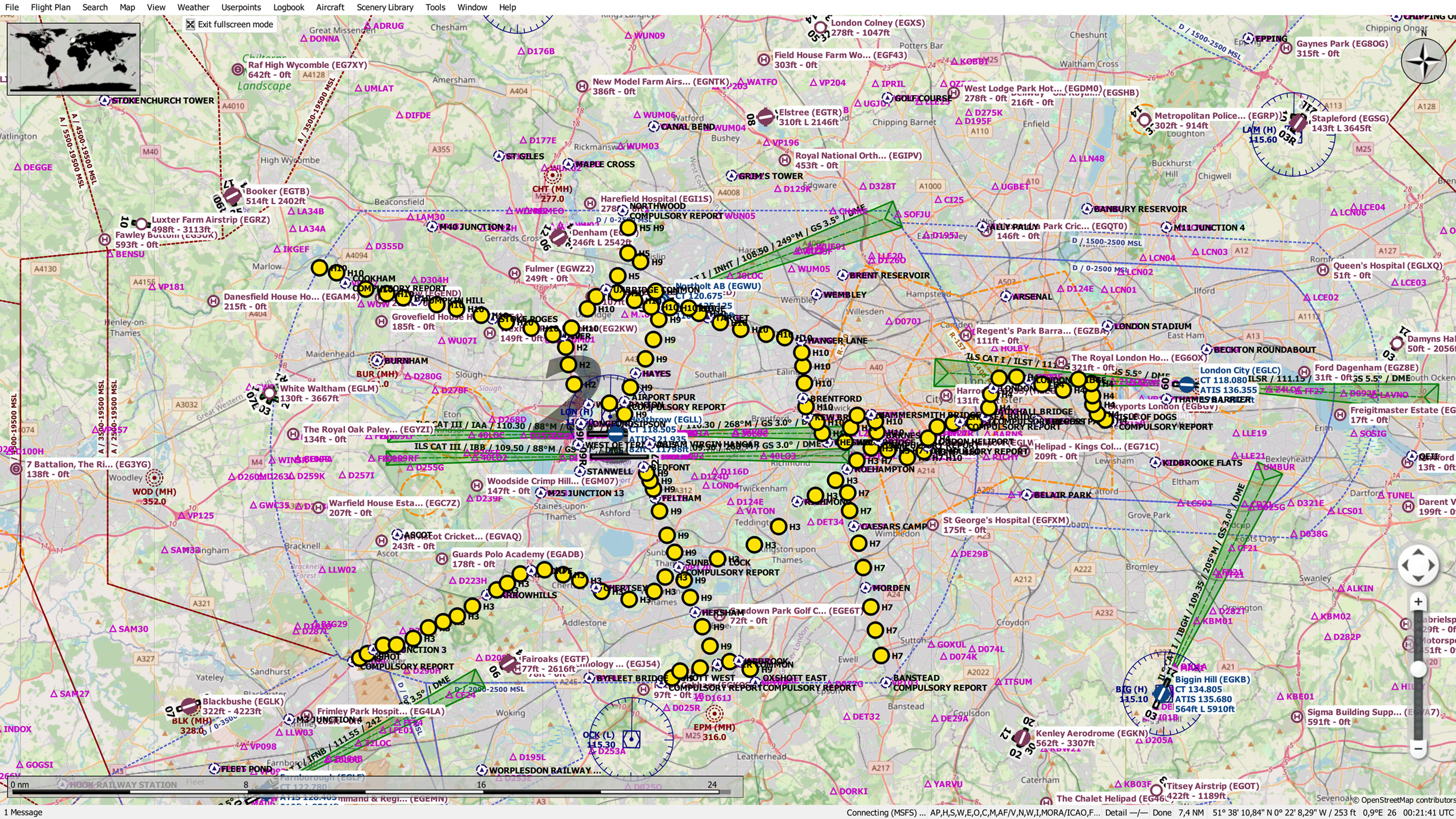 Little Navmap - Helicopter routes in the London CTR and London City CTR