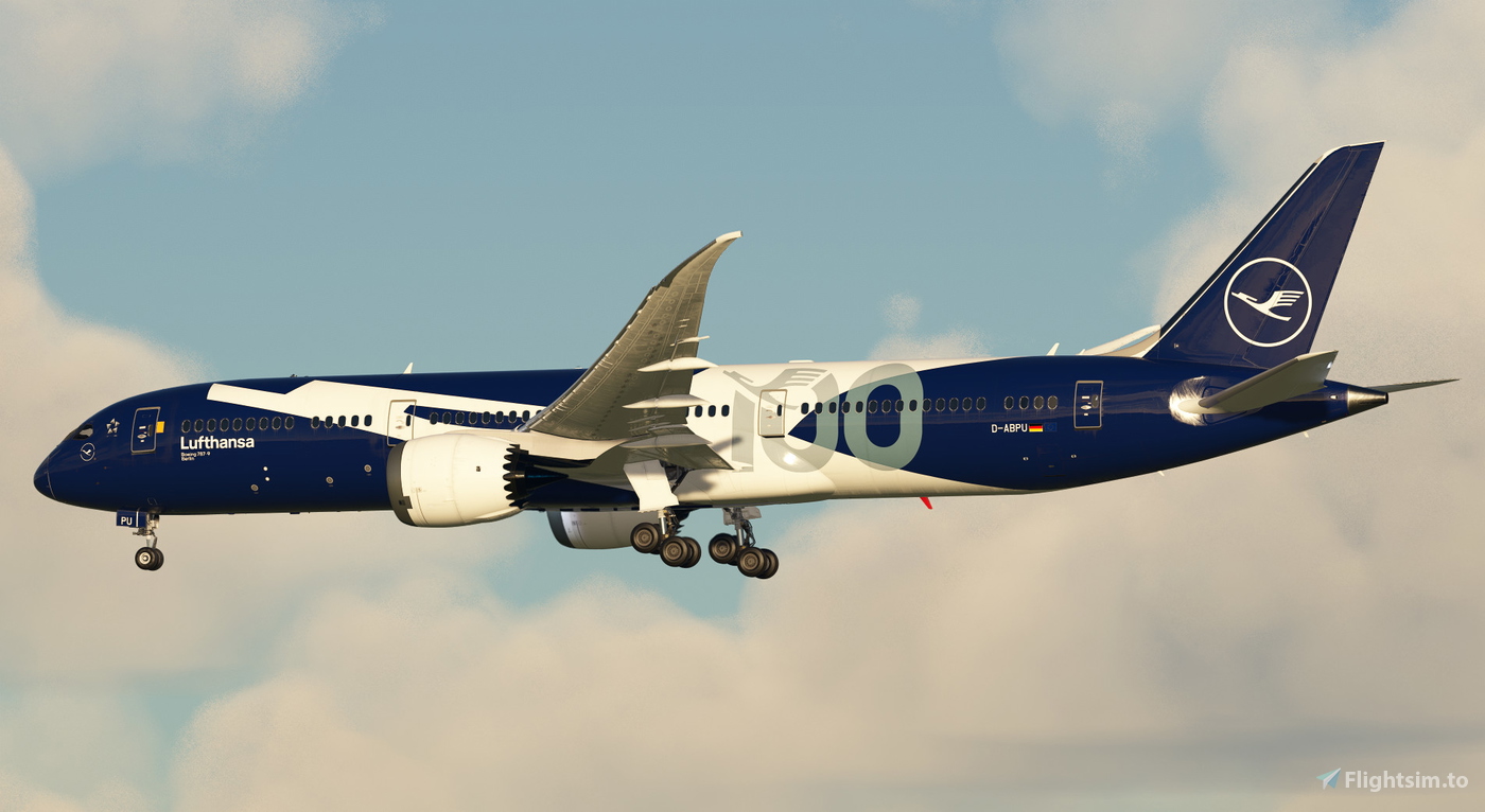 Lufthansa 100 Years Livery [D-ABPU] B787-9 RR | 8k & 4k 对于Microsoft Flight  Simulator | MSFS