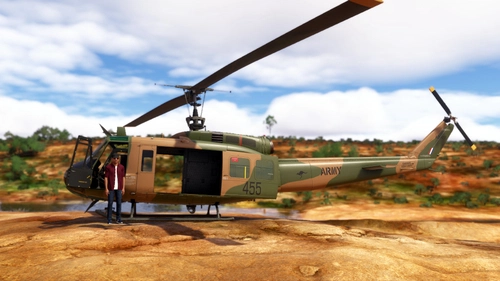Microsoft Stranger Things UH-1 Huey Australian Army A2-455 for FS2024 only