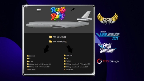 New MD11PAX No Mirror Paint Kit GE/PW Engine