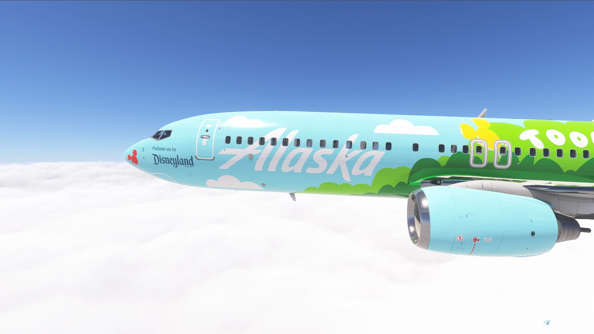 PMDG 737-800 w/ cabin Alaska Airlines Disney Resort - Toontown (N565AS) - Image 1