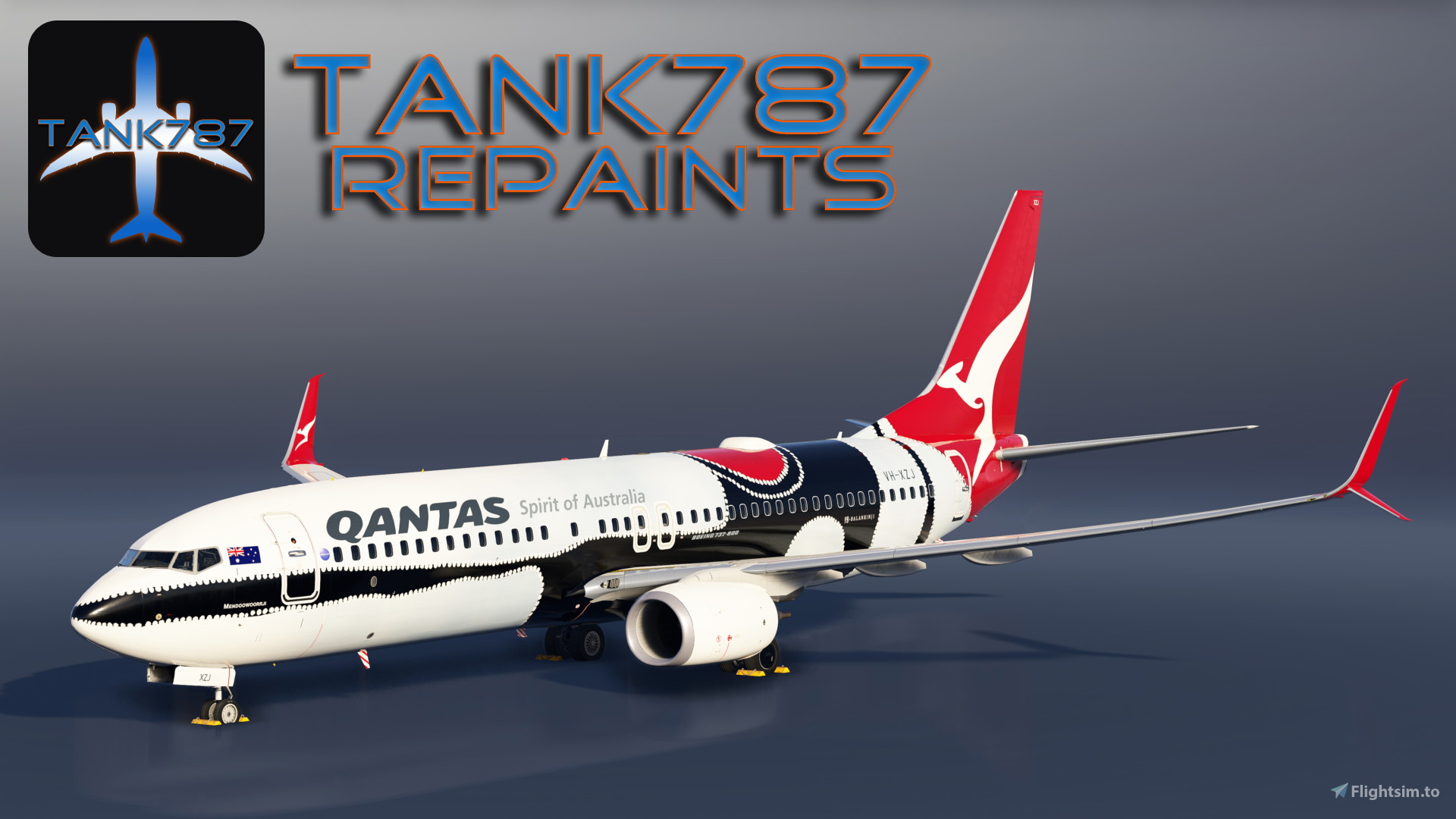 PMDG 737-800 Qantas - VH-VXB Yananyi Dreaming (2 Pack) for