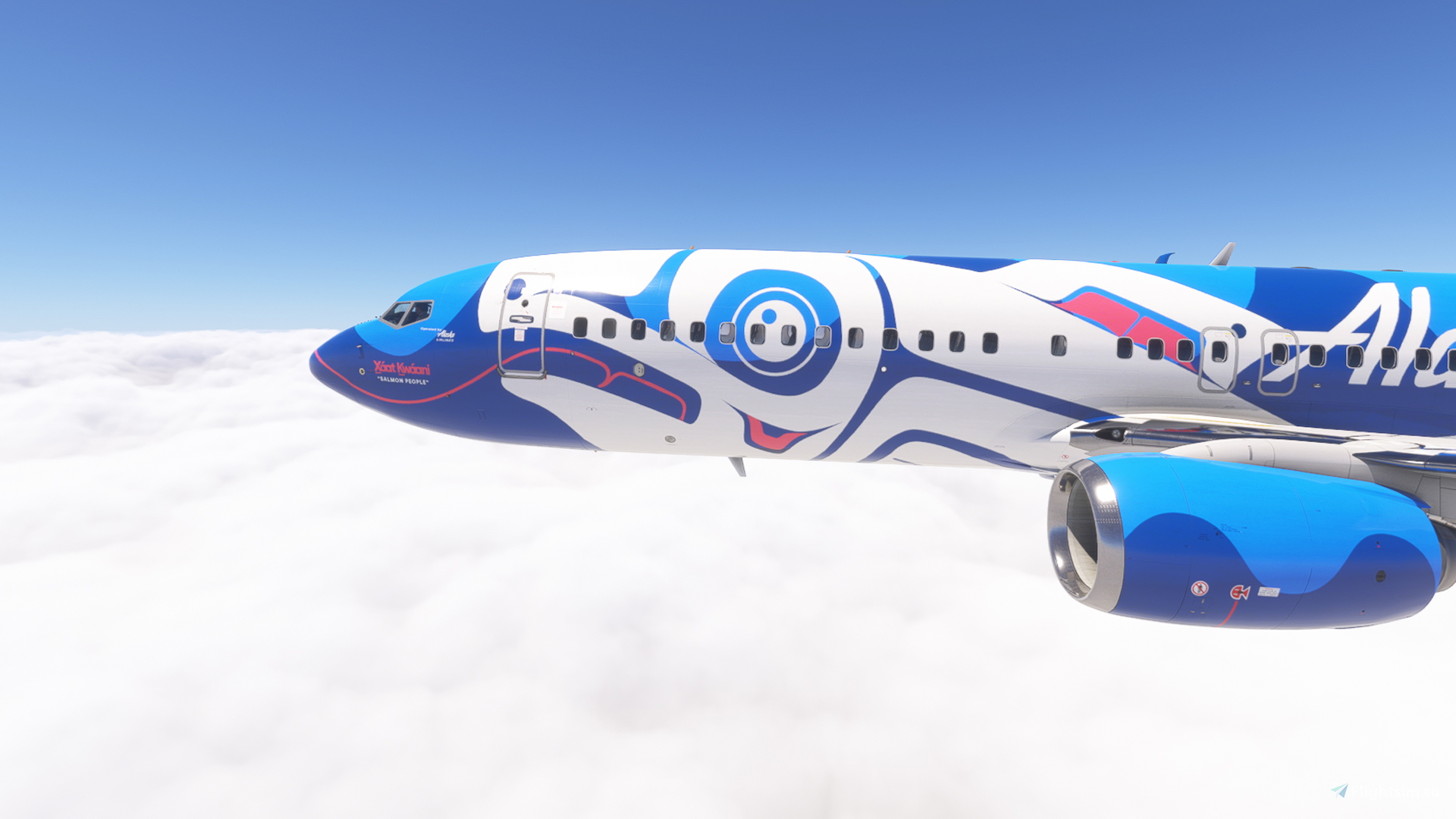 PMDG 737-800 w/ cabin Alaska Airlines - Xáat Kwáani/Salmon People