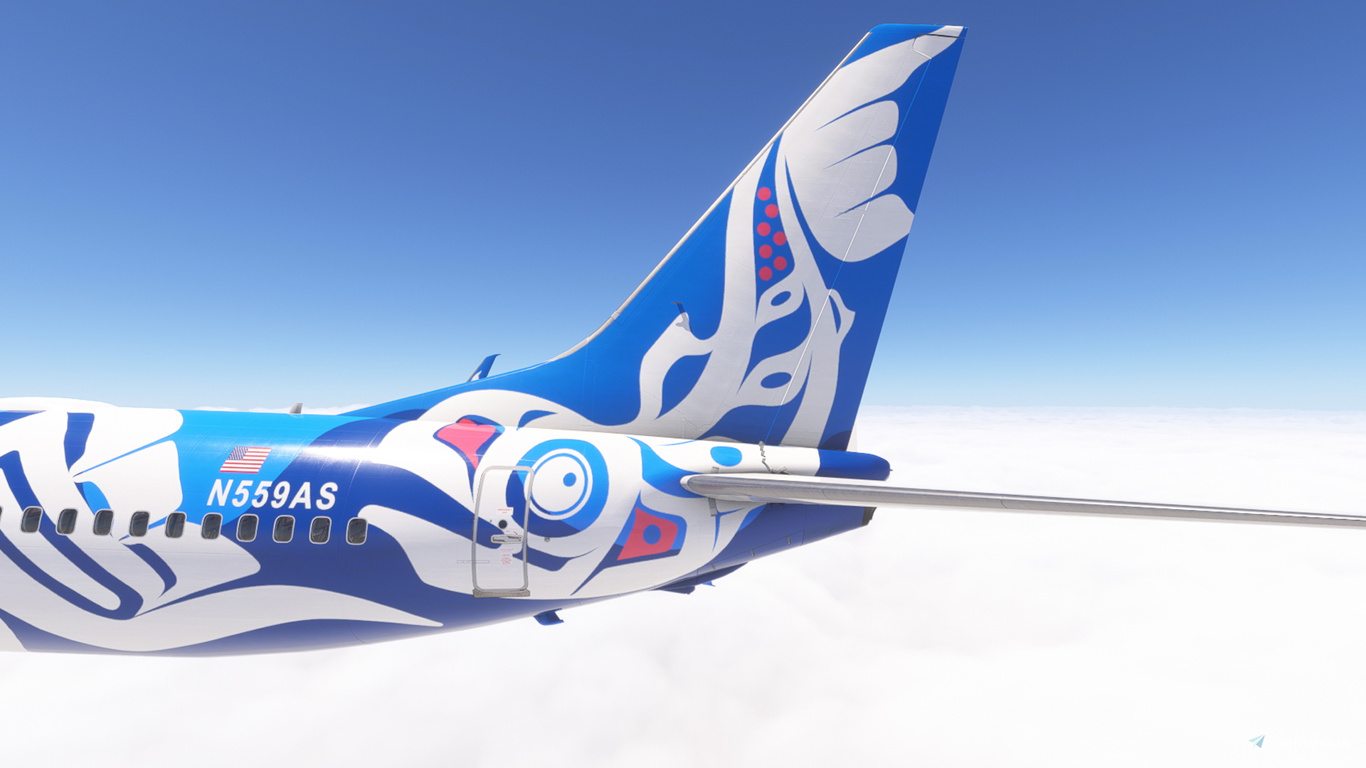 PMDG 737-800 w/ cabin Alaska Airlines - Xáat Kwáani/Salmon People