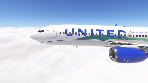 PMDG 737-800 w/ cabin United Airlines - Sustainable Fuel (N77259)