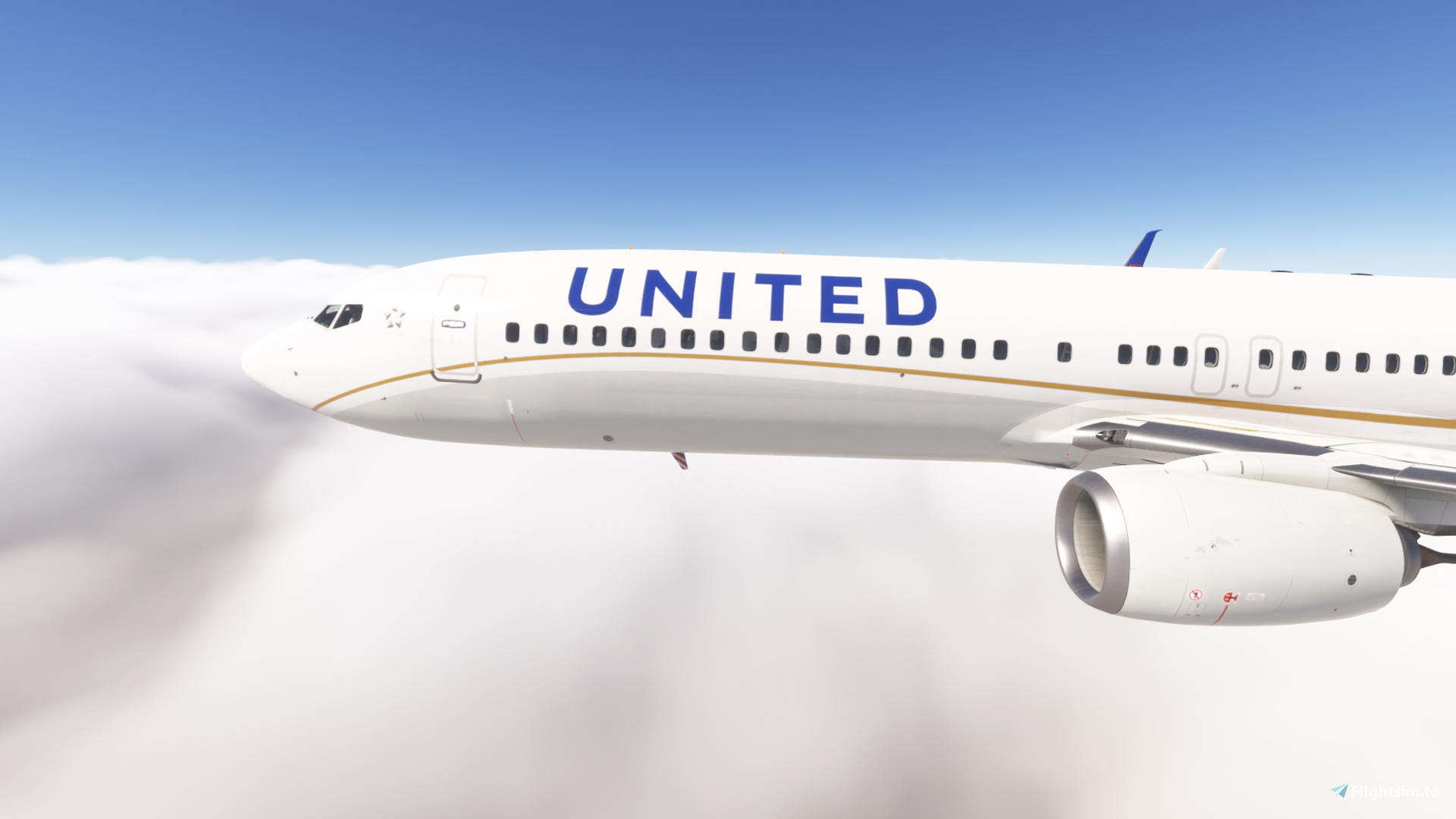 PMDG 737-900ER w/ cabin United Airlines - Golden Wave (N37502