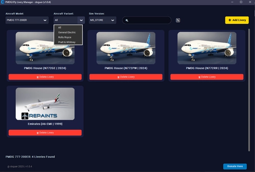 PMDG / iFly Livery Manager and Installer by doguer