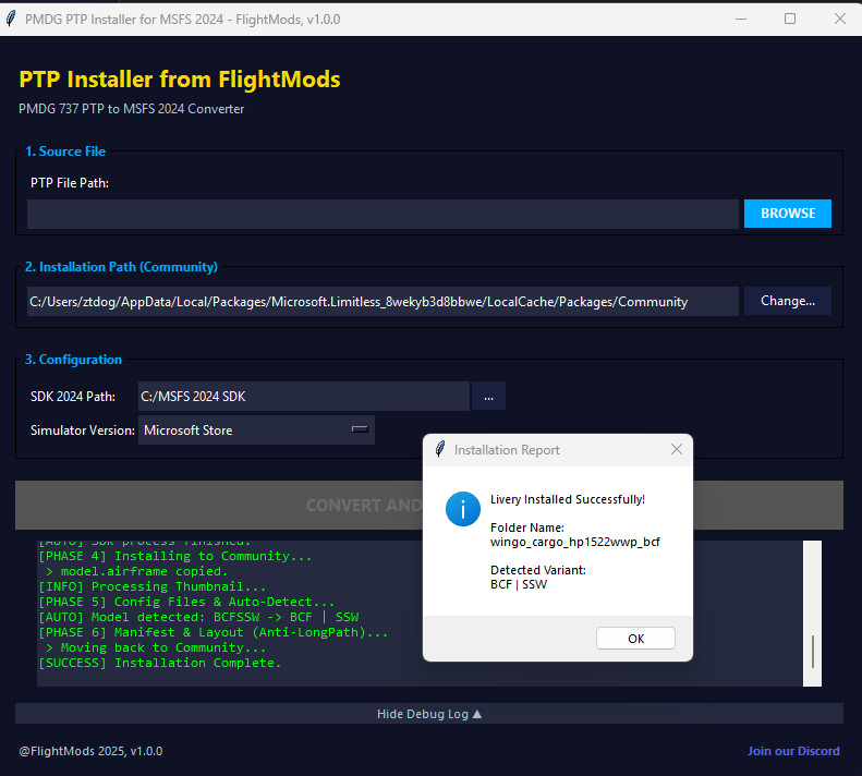 PTP and ZIP Converter / Installer for PMDG 737 and 777 liveries from ...