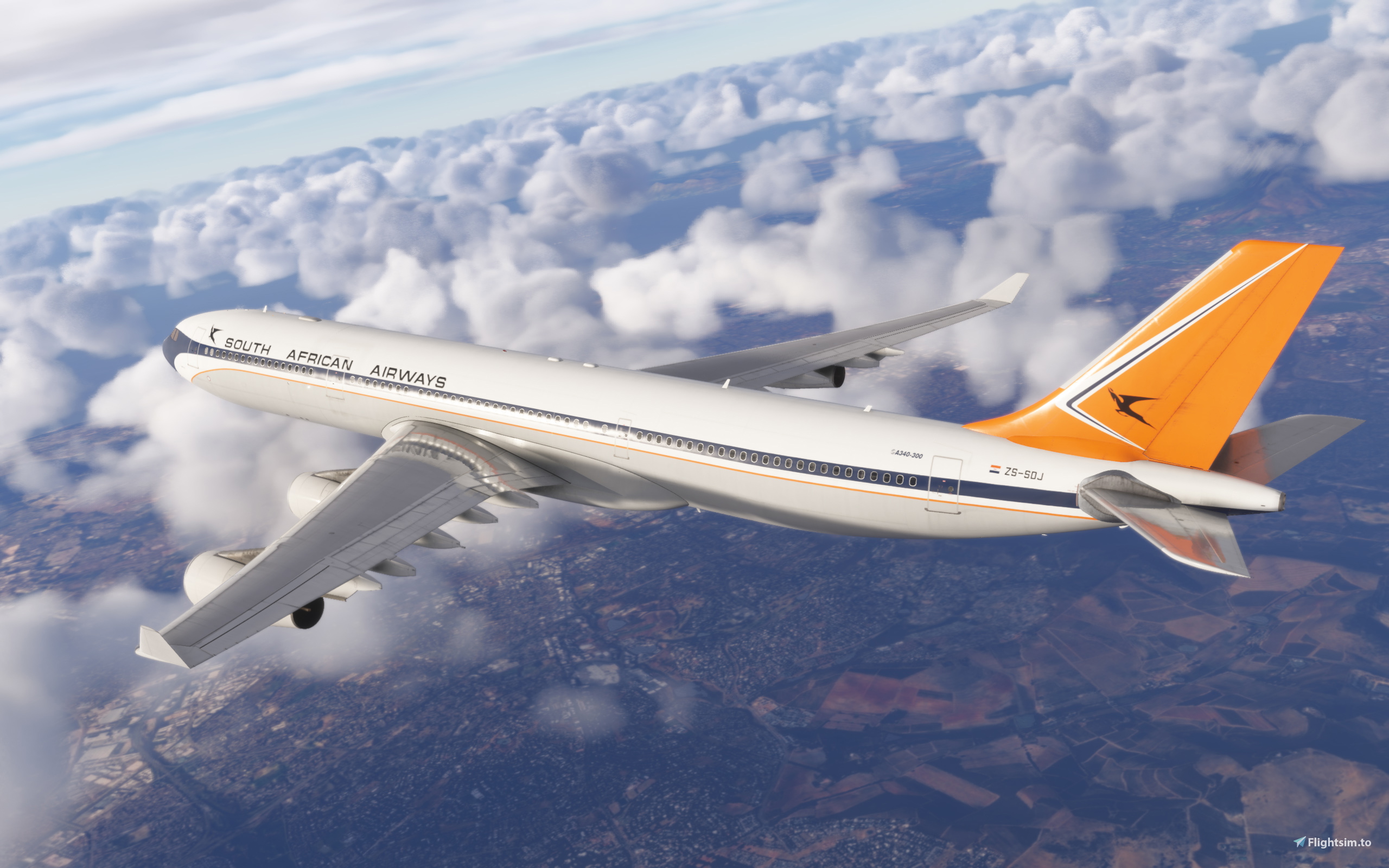 South African Airways Airbus A340-300 iniBuilds Fictional 1970's