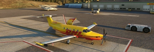SWS Pilatus PC-12 Fictional DHL with Dynamic Registration