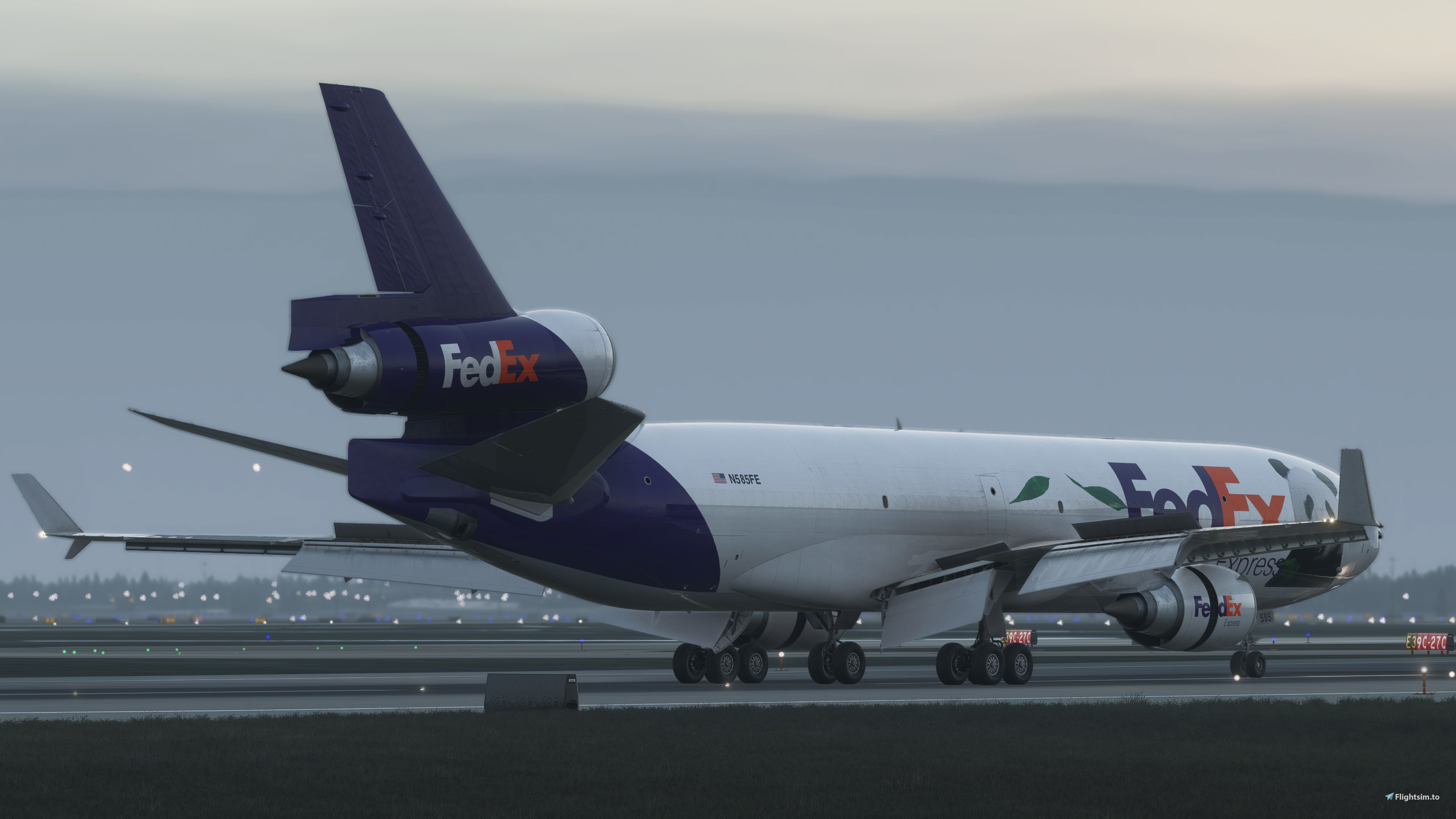 航空機・ヘリコプター PACMIN 1/164 MD-11 FedEx TFDI MD-11F GE FEDEX PANDA EXPRESS PACK [N585FE - N583FE ] MSFS 24