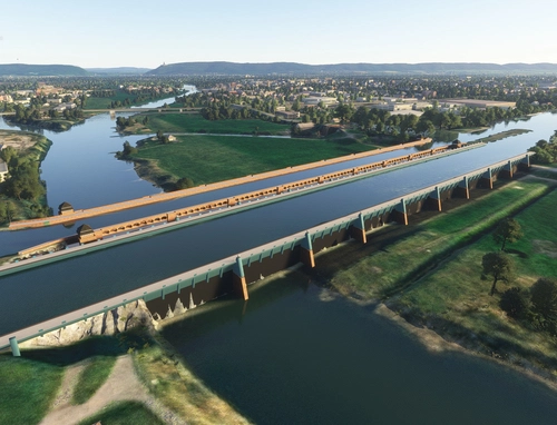 Wasserstraßenkreuz Minden (handcrafted bridges and terrain fixes)