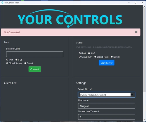YourControls - Shared Cockpit - Fly A Plane Together profile for the PMDG 737NG family