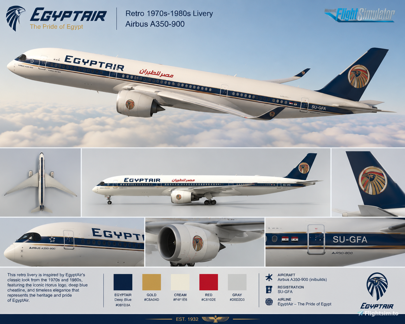 Egypt Air A359 Retro