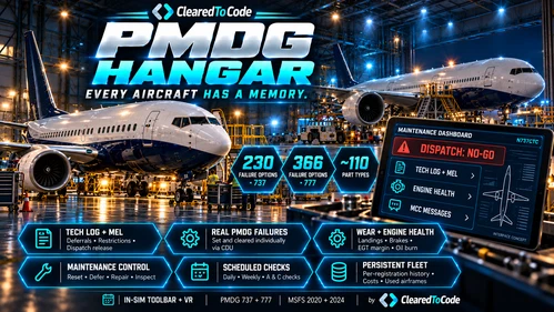 PMDG Hangar 1.3.0 - logbooks, LLPs and crash recovery