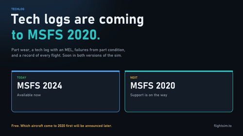 Tech logs are coming to MSFS 2020