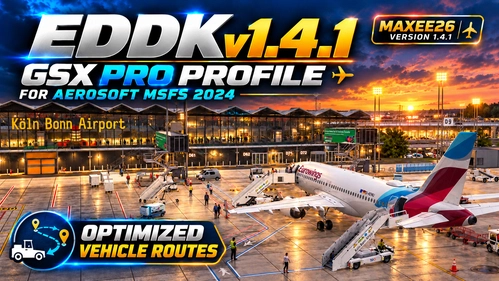 ✈️ EDDK Cologne/Bonn Aerosoft 1.1.1 – GSX Super Realism v1.4.1 is now available!